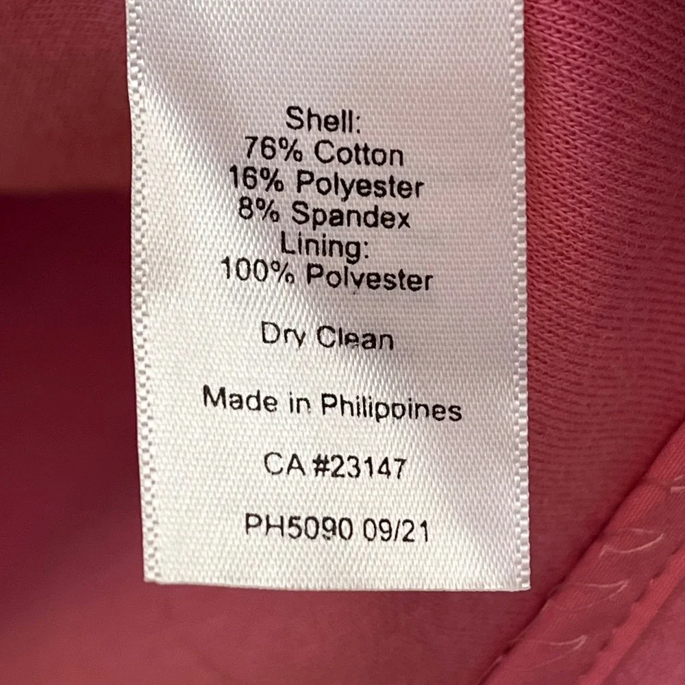 Talbots Womens Pink Double Breasted Gold Button‎ Cotton Blend Blazer Size 10